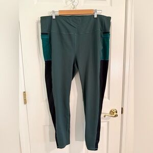 Teal and Black Athletic Leggings